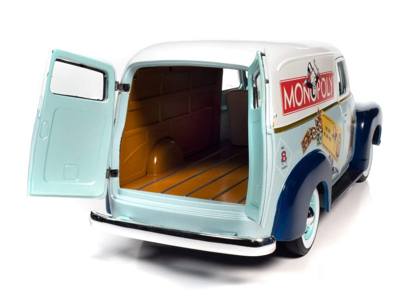 AW AUTO WORLD لوحة توصيل شيفروليه من أوتو وورلد مونوبولي 1948 مع شكل راتينج 1:18 - Image 5